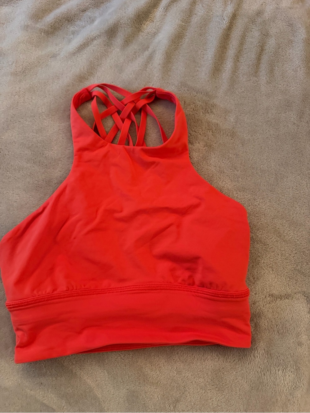 lululemon athletica High-Neck Strappy Sports Bra in Orange